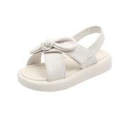 Summer Toddler Little Girls Soft Leather Bow Non-Slip Sandals with Bow