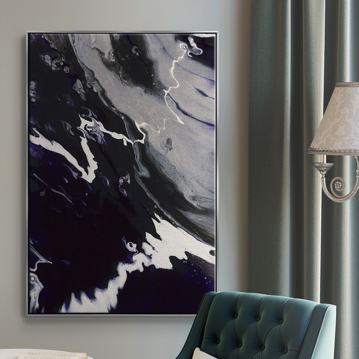 M108 Framed Premium Gallery Wrapped Canvas - Ready to Hang - 27 x 41 - Silver Floating Frame