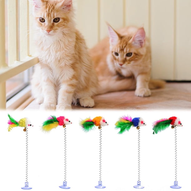 5 unids/set lindo ratón falso primavera divertido gato juguetes para rascar suministros para mascotas Wdftyju Libre de BPA