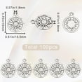 thumbnail image 2 of 1BOX 100PCS Silver Sun Charms Bulk Celestial Charms Metal Alloy Antique Vintage Silver Round Hollow Sunburst Sunshine Charm Charms Diy Earrings Bracelet Necklace Craft, 2 of 6
