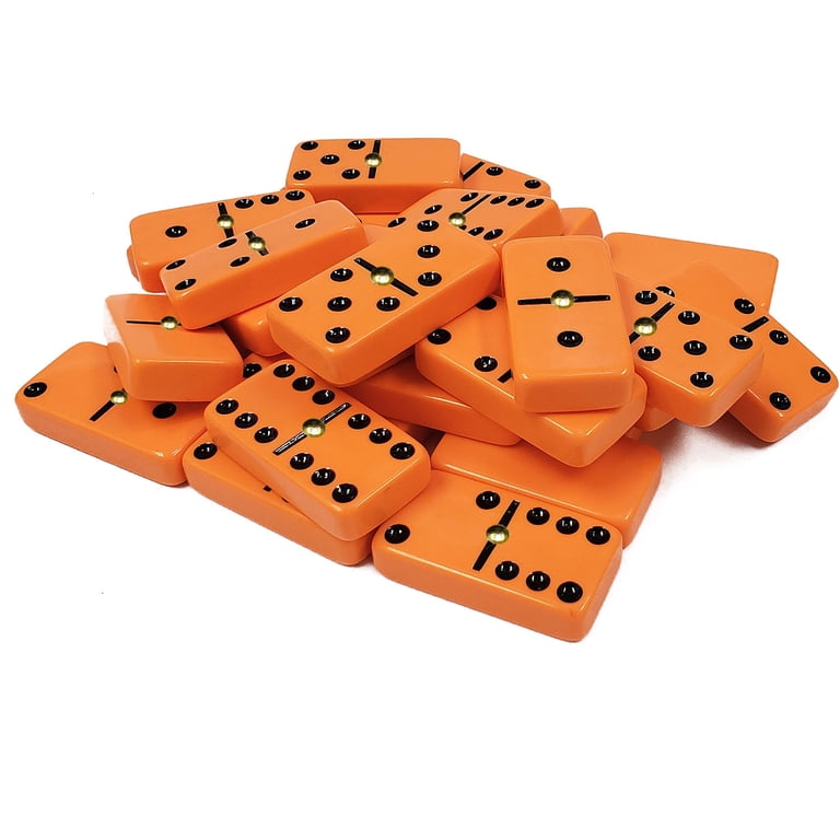 Marion & Co. Domino Double Six Orange Jumbo Tournament Domino with