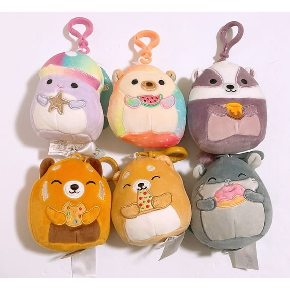 Set 6 Squishmallows 2023 I Got That Squad 3.5" Clip On Keychain Mini Plush Doll