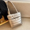 thumbnail image 3 of 6984 Bolso mano algodón invierno Bolso hombro gran capacidad coreano Bolso mujer europeo y americano moda-PZ20231005006456 Oro, 3 of 9