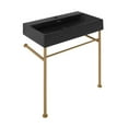 thumbnail image 2 of Claire 30 Ceramic Console Sink Matte Black Basin Brushed Gold Legs, 2 of 10