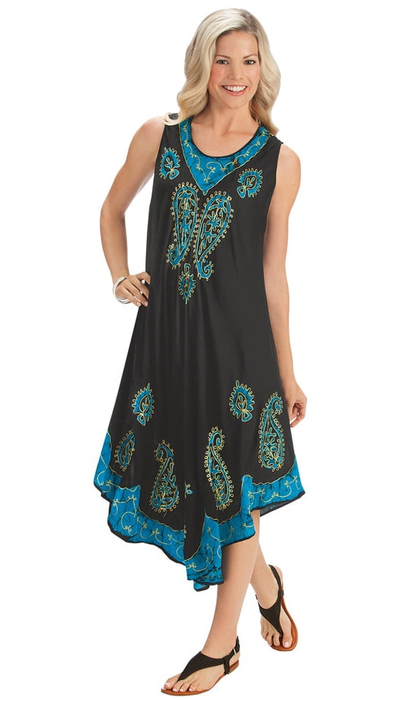 Collections Etc. - Paisley Medallion Print Bohemian Sleeveless Summer