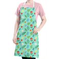 thumbnail image 5 of Pioneer Flower Floral Print Pattern Apron for Women and Men, Cotton Linen Waterproof with Pockets, Adjustable, 33x27 Inch for Kitchen, Gardening, BBQ, Salon, 5 of 6