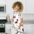thumbnail image 4 of Dachshund Footprint Bone Kids Aprons for Girls and Boys,Adjustable Neck Strap Toddler Aprons for Kids Cooking Baking, 4 of 7