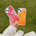 thumbnail image 4 of Compatible with iPhone 13 Pro Max Glitter Quicksand Liquid Case Luxury Shiny Watermelon Cute Fruit Clear Shockproof Scratch Slim Protective Soft Case for Women Girls, 4 of 10