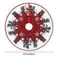 thumbnail image 3 of 90cm/35" Plush Christmas Tree Skirt With Christmas Pattern Print Christmas Decoration For Decorating The Bottom Of The Christmas Tree Christmas Gift Cushion Holiday Decorations, 3 of 5