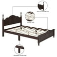 thumbnail image 5 of Bellemave American Retro Style Platform Bed with Headboard and Footboard Full Size Bed Frame with Wood Slat Support Solid Wood Bed for Adult, No Box Spring Needed, Dark Walnut Brown, 5 of 10