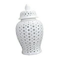 thumbnail image 2 of AMLESO 2Pieces Classique Céramique Creuse Pot de Gingembre Bourgeon Vase pour Bureau Collection, 2 of 8