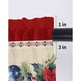 thumbnail image 6 of Red Christmas Curtains 72 Inch Length, Sheer Curtains for Bedroom Living Room Window Xmas Botanical Poinsettia Blue Balls Rod Pocket Voile Drapes Kitchen Curtains Small Half Window 52"x72" 2 Panels, 6 of 7
