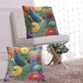 thumbnail image 6 of Vibrant Peacocks Amid Florals Throw Pillow Covers Pillowcases 16 x 16 Inch Home Decor 2 Packs for Bedroom Sofa, 6 of 6
