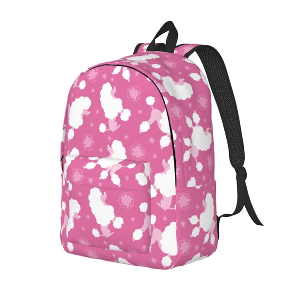Easygdp Cute Poodle Dog Mochila de Lona Resistente para Laptop, Compatible con Laptops de 15 a 17 pulgadas, Ideal para Escuela, Trabajo y Viajes-Small