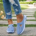 thumbnail image 5 of Mule Slippers for Women,Womens Backless Sneakers,Orthopedic Walking Shoes for Women Woven Breathable Arch Support Shoes Anti-Skid Soft Casual Slip On Lightweight Walking Shoe,Light Blue,8, 5 of 6