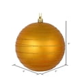 thumbnail image 2 of Vickerman 6" Antique Gold Candy Finish Ball Ornament with Glitter Lines, 3 per Bag, 2 of 3