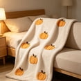 thumbnail image 4 of Fall Thanksgiving Throw Blanket, Halloween Throw Blanket, Pumpkin Pattern Soft Warm Autumn Blanket Thanksgiving Cozy Gifts Home Decor for Couch Chair Sofa Bed, 59.06x39.37", 4 of 7