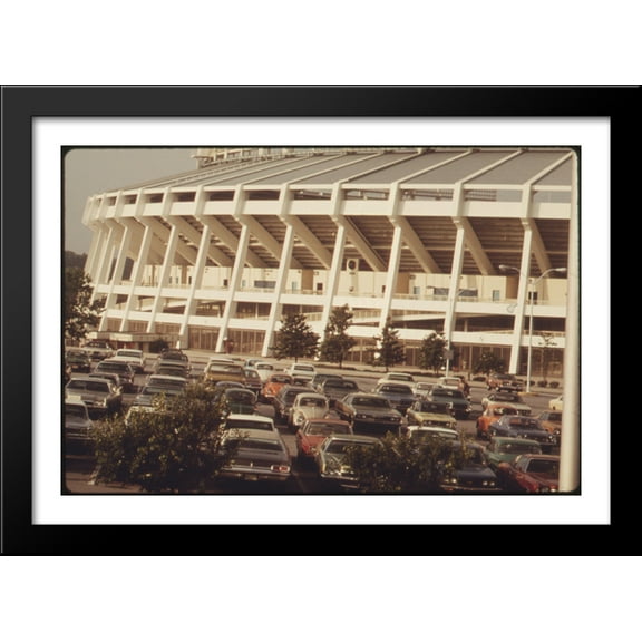 AtlantaFulton County Stadium 40x28 Large Black Wood Framed Print Art - Home of the Atlanta Braves