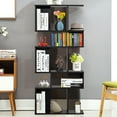 thumbnail image 4 of Gymax 2 PCS 5 Cubes Ladder Shelf Freestanding Bookshelf Display Rack Bookcase Black, 4 of 10