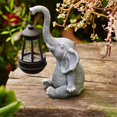 thumbnail image 5 of Lámpara solar de elefante para decoración, resistente al agua, artesanía de resina sólida, adorno de elefante, estatua para patio, balcón, jardín, figura de lámpara B, 5 of 5