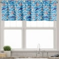 thumbnail image 3 of Ambesonne Lighthouse Valance & Curtain, Wavy Lines Dolphins, 55"x24", Blue Navy Blue Red, 3 of 6