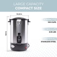 thumbnail image 4 of Alpha Living 100 Cups Electric Coffee Urn – Stainless Steel Large Capacity Electric Kettle Percolator Coffee Pot – Ideal Hot Beverage Dispenser for Catering, Hotels, Restaurants –Leak-Proof Tap, 4 of 8