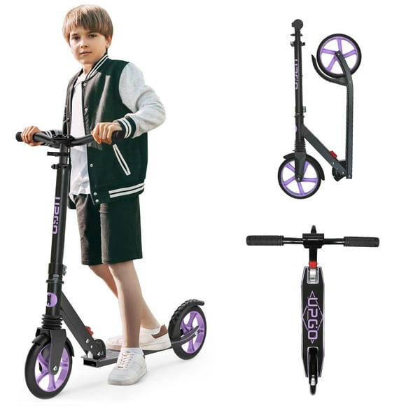 UPGO Trottinette pour Enfants, Adolescents et Adultes de 6 Ans et Plus, Charge Maximale de 109 kg, Pliable, Roues de 20 cm, Violette