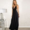 thumbnail image 2 of Vestido de fiesta sin mangas con cuello halter y banda elástica para mujer - Poliéster, elegante ropa informal de noche, 2 of 6