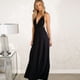 thumbnail image 2 of Vestido de fiesta sin mangas con cuello halter y banda elástica para mujer - Poliéster, elegante ropa informal de noche, 2 of 6