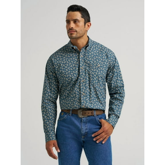 Wrangler George Strait Mallard Paisley - Mens Shirt - 112368236