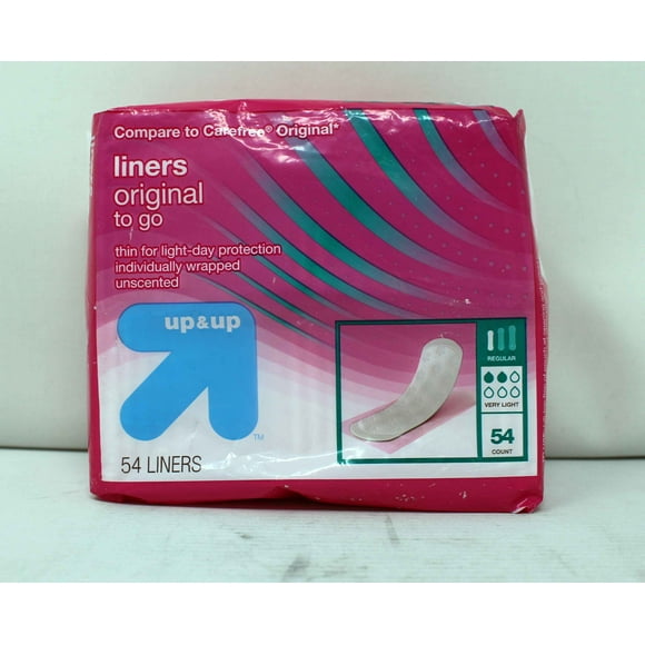 Up & Up Panty Liners Original To Go Very Light Regular Unscented 54 Count