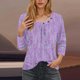 thumbnail image 2 of Blusas para las Mujeres Casual, 3/4 Manga Floral Estampado Camiseta de Moda Top Hecho de Poliéster Transpirable Suave para el Uso Diario de Primavera Otoño, Tops de Blusa para las Mujeres, 2 of 5