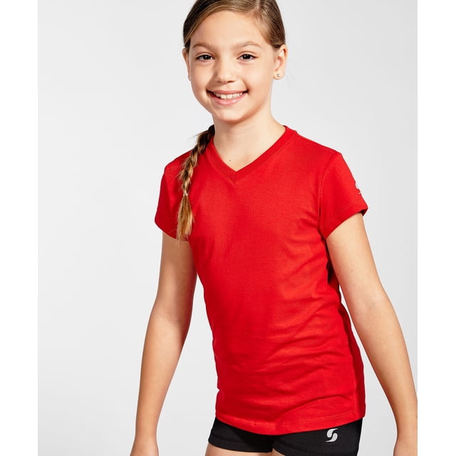 Soffe Girls Short Sleeve Core V-Neck T-Shirt - 6567G