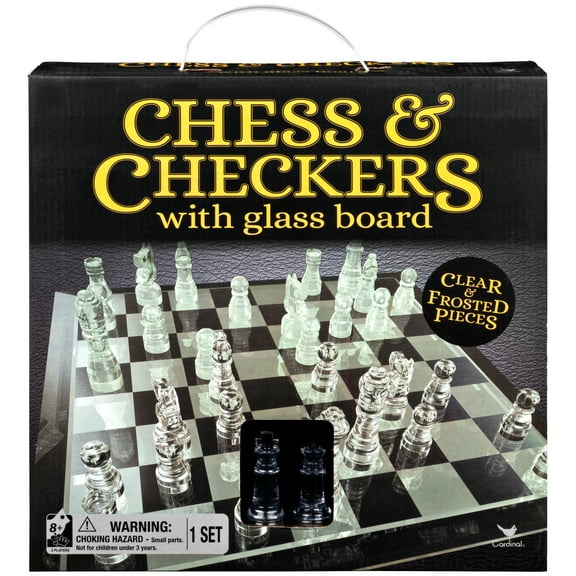 Chess & Checkers Set with 9” Glass Board