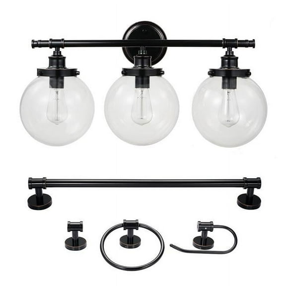 Globe Electric 51523 Milan 5 Piece All-In-One Bathroom Set - Oil Rubbed Bronze