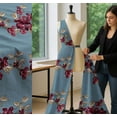 thumbnail image 5 of Soimoi Green Cotton Voile Fabric Stripe & Chocolate Cosmos Floral Fabric Prints By Yard 56 Inch Wide, 5 of 7