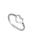 thumbnail image 4 of Oxidized Twist Heart Purity Promise Ring 925 Sterling Silver Band Jewelry Female Male Unisex Size 11, 4 of 4