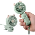 thumbnail image 1 of 1 mini ventilador portátil con batería recargable y 3 velocidades, pequeño ventilador eléctrico personal lindo, ventilador plegable, verde, 1 of 5