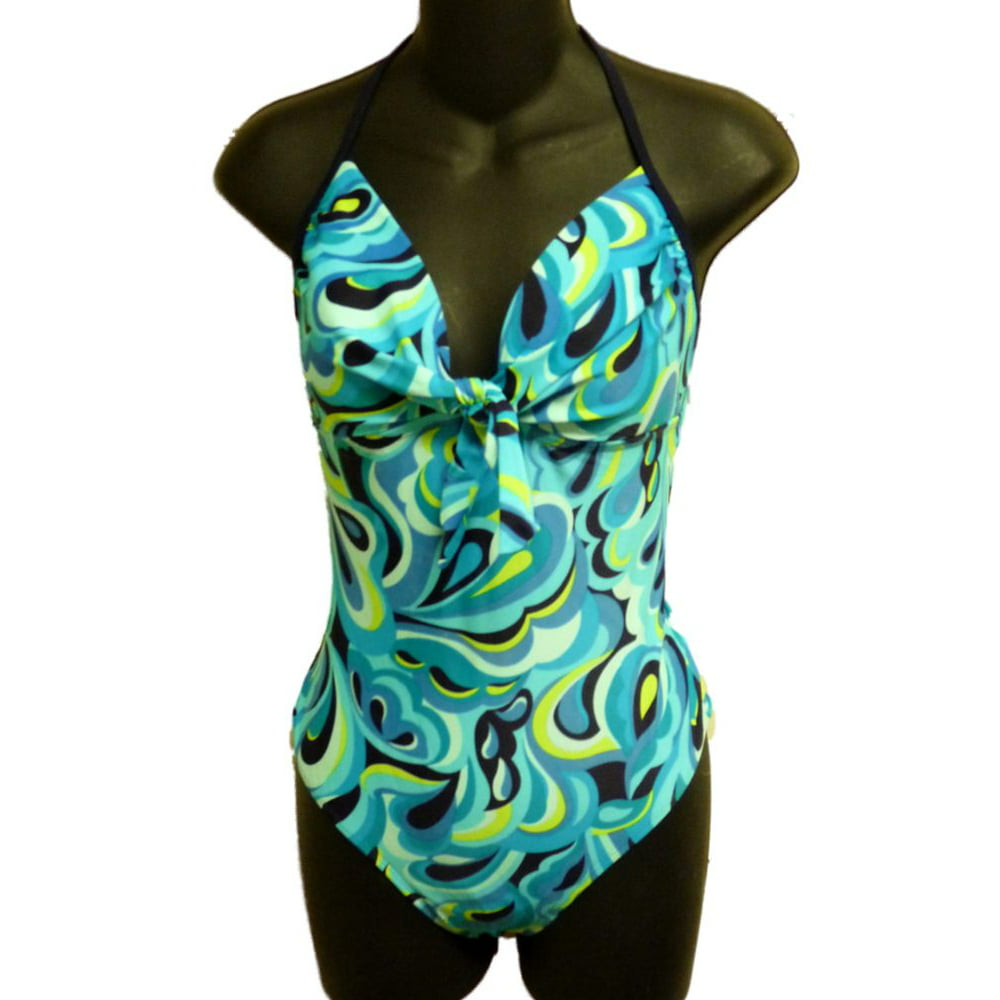 Robby Len - Robby Len Womens Psychedelic Blue Paisley 1 Piece Swim ...