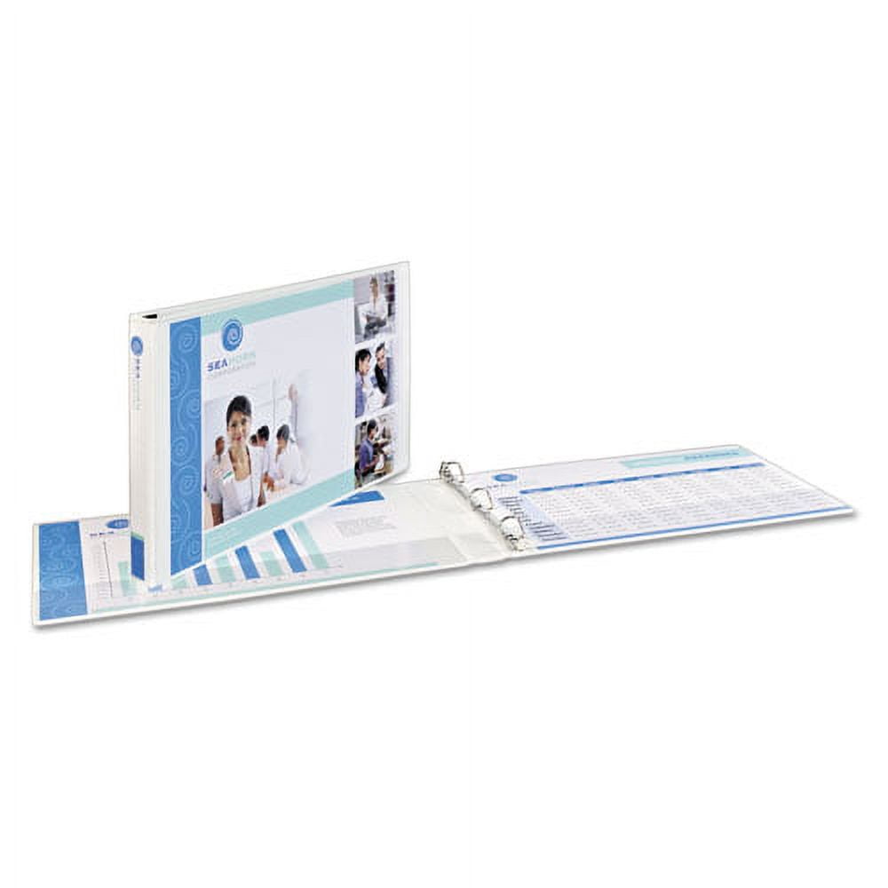 Heavy-Duty View Binders, 3 Rings, 1.5" Capacity, 11 X 17, White | Bundle of 5 Each