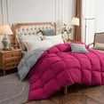 thumbnail image 2 of Ayanshi Bedding Comforter Oversized Queen, Duvet Insert, Quilted Comforter with Corner Tabs, Lightweight Quilt, Down Alternative Hotel Comforter Oversize Queen 98X98 Hot Pink/Silver Gray, 2 of 9