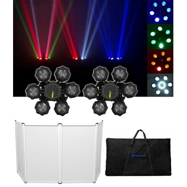 (2) Chauvet DJ Helicopter Q6 DMX Rotating Dance Floor Effect Lights   DJ Facade