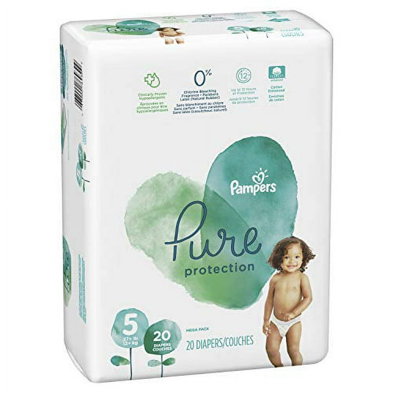 Pampers Pure Protection Natural Diapers, Size 5, 20 ct 
