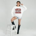thumbnail image 3 of Women's Gameday Couture White Virginia Tech Hokies Oversized Faded Formation Premium Fleece Sweatshirt, 3 of 5