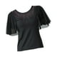 thumbnail image 2 of Blusas de baile de salón modernas Para mujer Yinane con escote de imitación y mangas de trompeta 2XL, 2 of 8