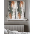 thumbnail image 5 of Vintage Sage Green Orange Curtains 45 Inch Length, Sheer Curtains for Bedroom Living Room Window Modern Abstract Art Rod Pocket Voile Drapes Kitchen Curtains Small Half Window 42"x45" 2 Panels, 5 of 7