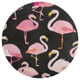 thumbnail image 3 of Flamingo Pattern Floral Medallion Round Rug - Small Round Area Rug, Soft Non-Slip Machine Washable Bedroom Mat Indoor Accent Entry Carpet for Office Desk Dorm Hallway, 3 of 6
