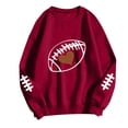 thumbnail image 2 of TaTaai Women Crew Neck Baseball Print Long Sleeve Drop Shoulder Hoodie Casual Fashion Top Ladies Daily Lounge Work Wear Soft Warm Breathable No Fading Versatile Top Gift, 2 of 4