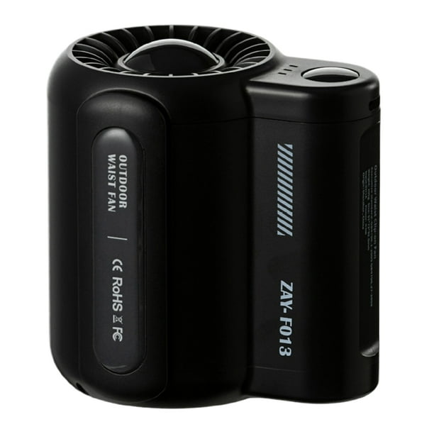 Ventilador Cintura Creativo Transfronterizo Portátil USB Enfriamiento Por Viento Ventilador Cintura Portátil para Exteriores (negro) (Negro)