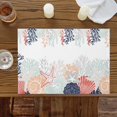 thumbnail image 3 of Ocean Colorful Conch Coral Shell Placemats Set of 6,Wipeable Washable Table Mats for Dining Tables, Coastal Starfish Leaves Place Mats for Kitchen Event Party Tabletop Decor, 3 of 9
